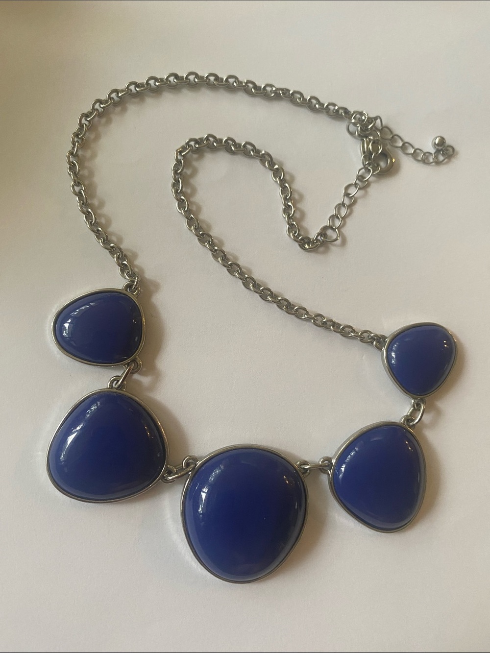 Fashion Blue Statement Teardrop Necklace - Women Jewelry